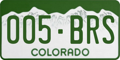 CO license plate 005BRS