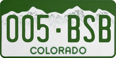 CO license plate 005BSB