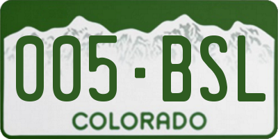 CO license plate 005BSL