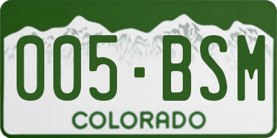 CO license plate 005BSM