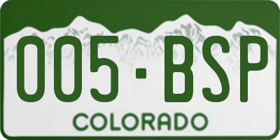 CO license plate 005BSP