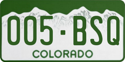 CO license plate 005BSQ