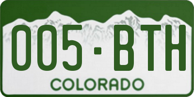 CO license plate 005BTH