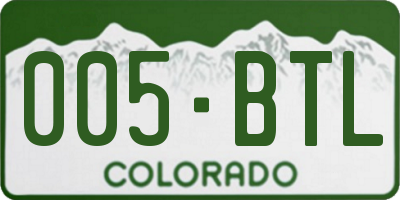 CO license plate 005BTL