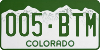 CO license plate 005BTM