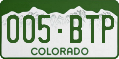 CO license plate 005BTP