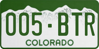 CO license plate 005BTR