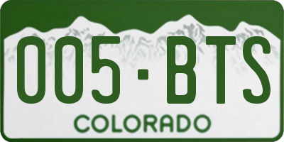 CO license plate 005BTS