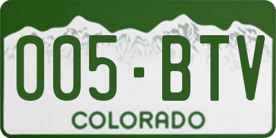 CO license plate 005BTV
