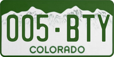 CO license plate 005BTY