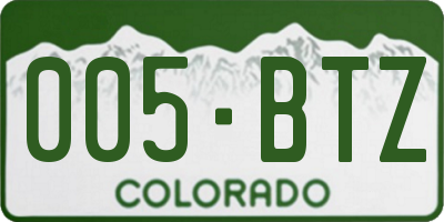 CO license plate 005BTZ