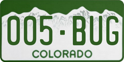 CO license plate 005BUG