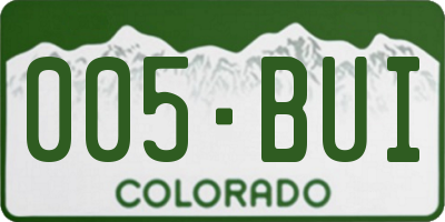 CO license plate 005BUI