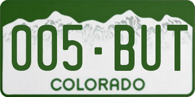 CO license plate 005BUT