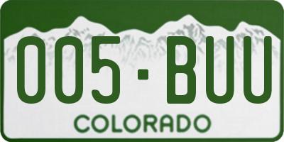 CO license plate 005BUU