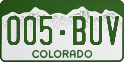CO license plate 005BUV