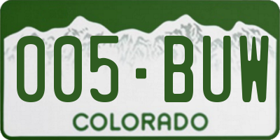 CO license plate 005BUW