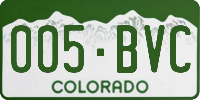 CO license plate 005BVC