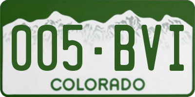 CO license plate 005BVI