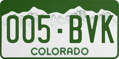 CO license plate 005BVK