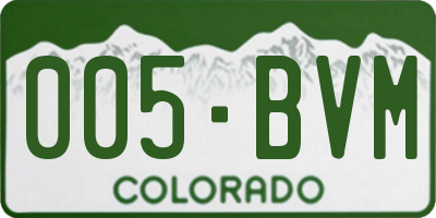 CO license plate 005BVM