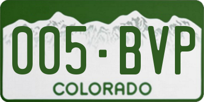 CO license plate 005BVP