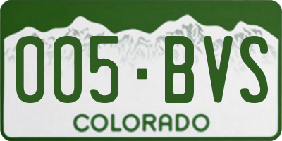 CO license plate 005BVS