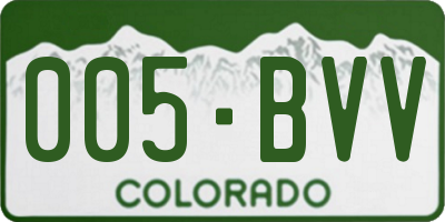 CO license plate 005BVV