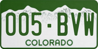 CO license plate 005BVW
