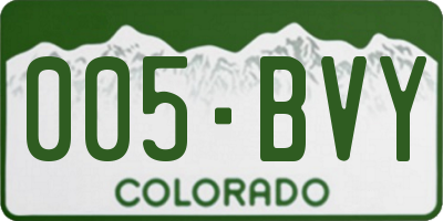CO license plate 005BVY