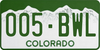 CO license plate 005BWL