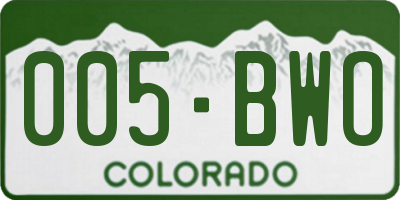 CO license plate 005BWO