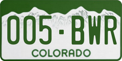 CO license plate 005BWR
