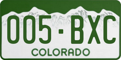 CO license plate 005BXC