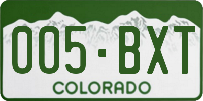 CO license plate 005BXT