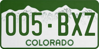 CO license plate 005BXZ