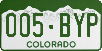 CO license plate 005BYP
