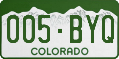 CO license plate 005BYQ