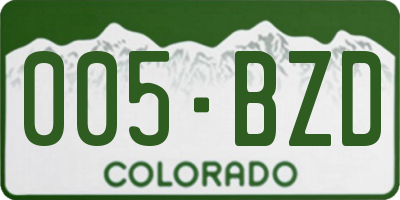 CO license plate 005BZD