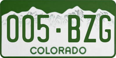 CO license plate 005BZG