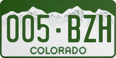 CO license plate 005BZH