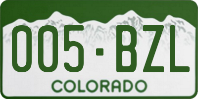 CO license plate 005BZL