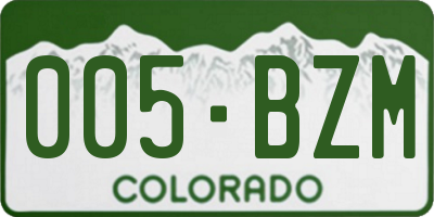 CO license plate 005BZM