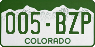 CO license plate 005BZP