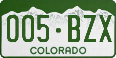 CO license plate 005BZX