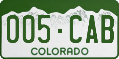 CO license plate 005CAB
