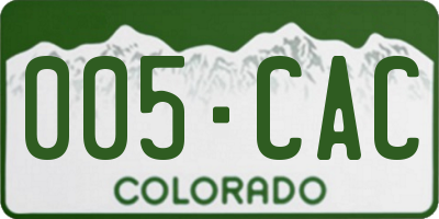 CO license plate 005CAC