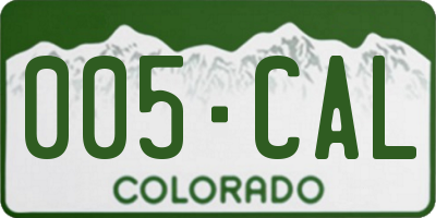 CO license plate 005CAL