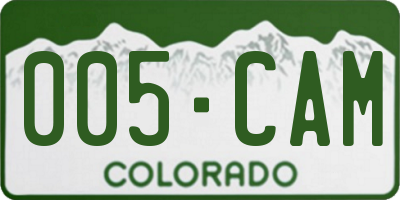 CO license plate 005CAM
