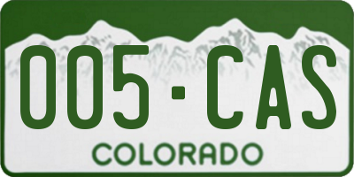 CO license plate 005CAS